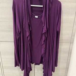 Two pc tank and jacket set from Barbara Katz. Comfy and classic in purple.